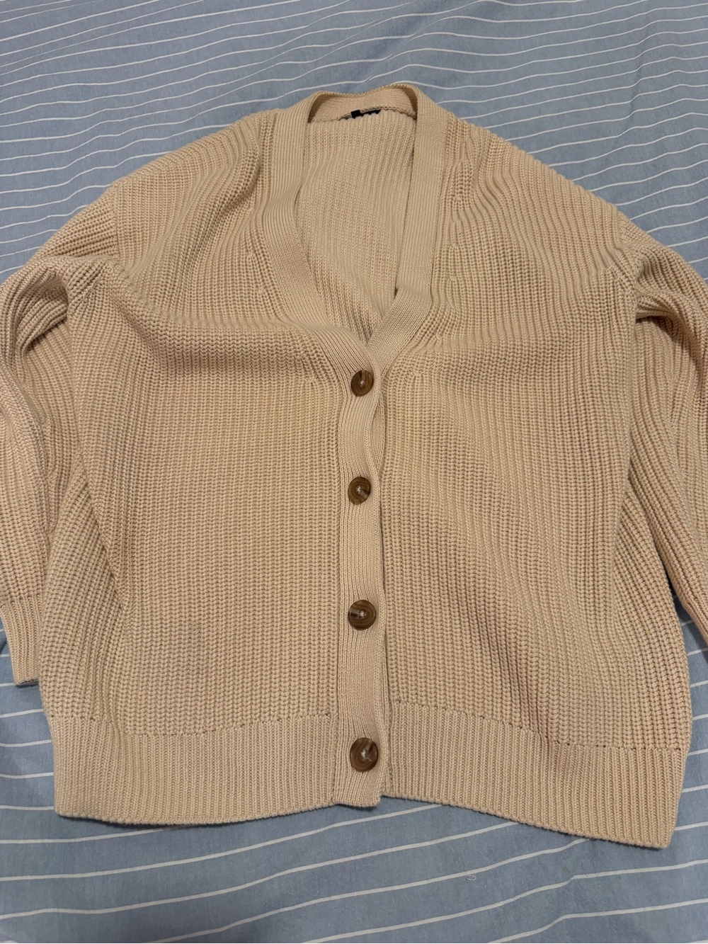 Quince 100% Organic Cotton Oversized Boyfriend Cardigan Alabaster
